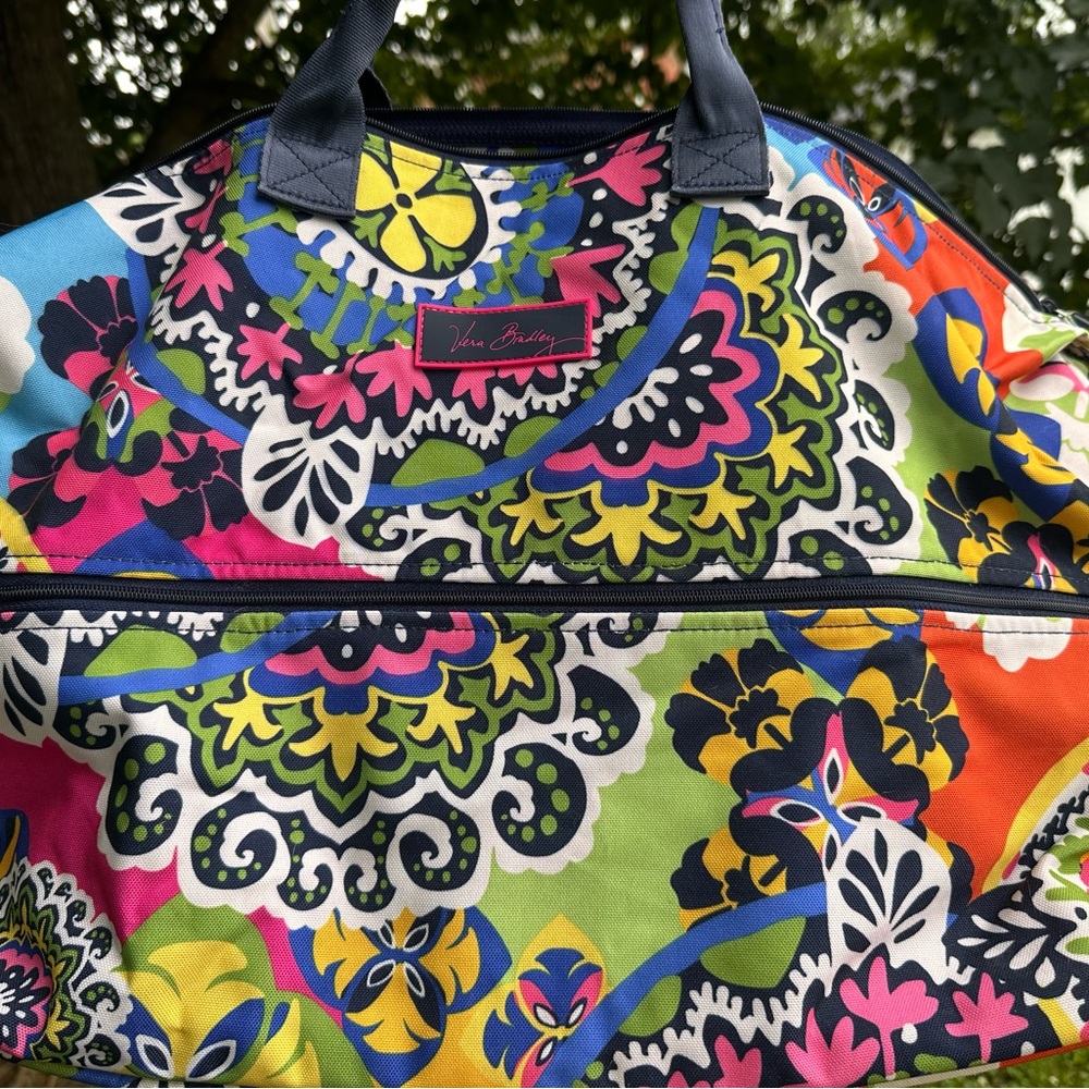 Vera Bradley Red and Pink Travel Bag with Vibrant Design